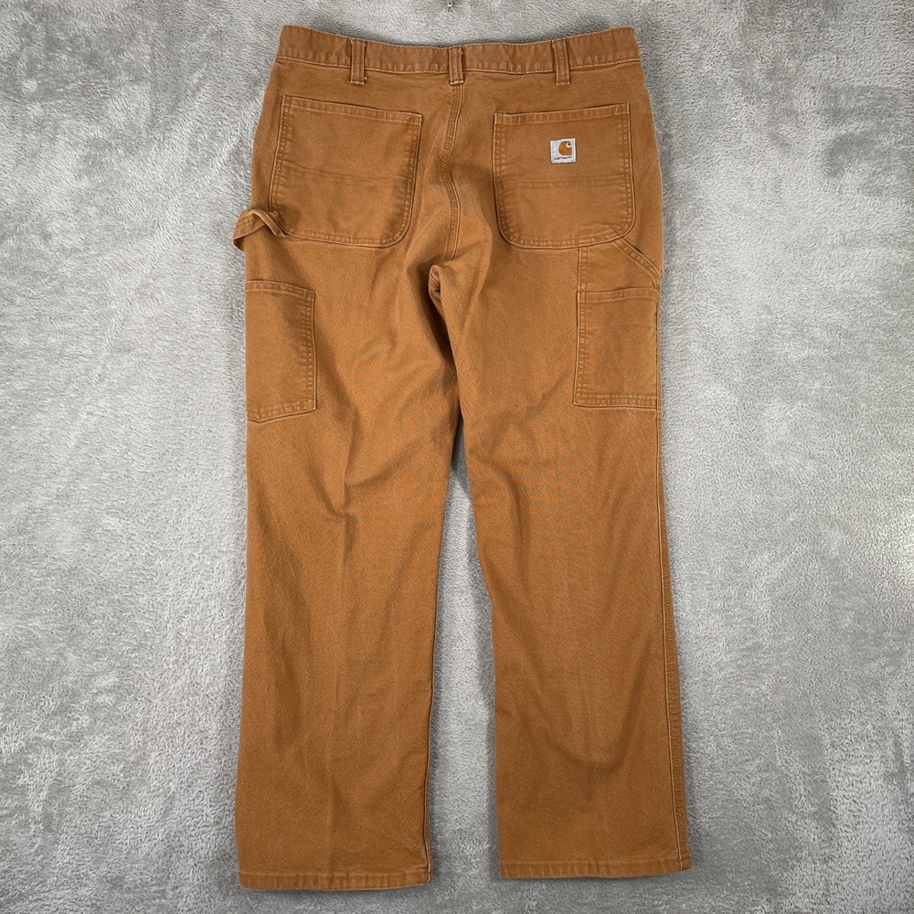 Carhartt Rugged Flex Rigby Dungaree Pants Mens 36x30 Brown Relaxed Fit Workwear